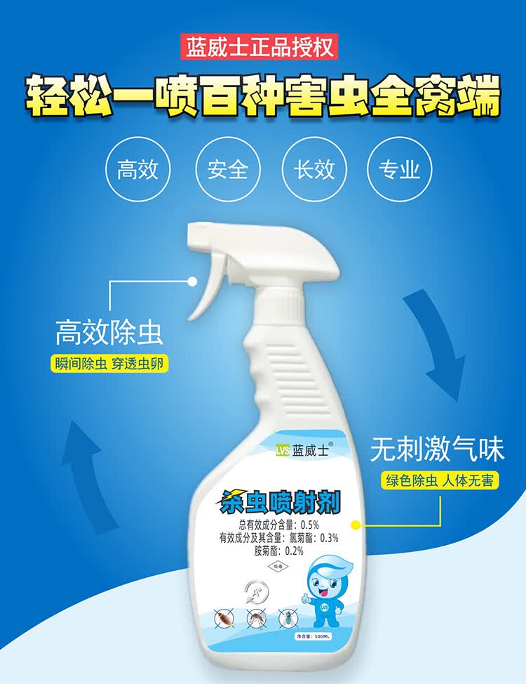 蓝威士臭虫药专跳蚤骚净蛀爬害虫书尘虱立卫士床上蟑螂苍蝇蚊子【图片