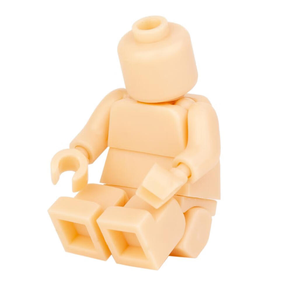 乐高关节超可动纯色素体积木人仔组合动作第三方moc拼装玩具 xw603