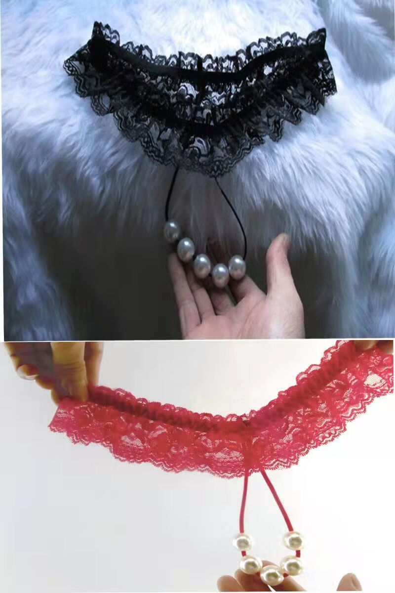 情绪内衣纯欲大码性感珠子按摩内裤开d蕾丝女士珍珠串珠xl码建议体重