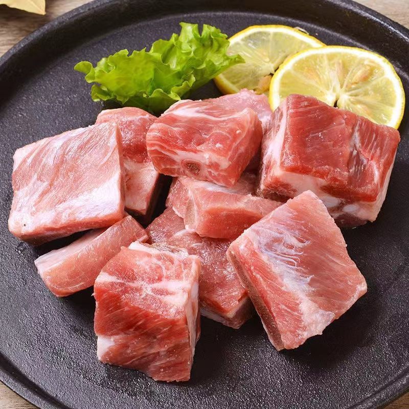 免切排骨块新鲜多肉排骨粒土猪现杀前排脊骨块肋排条整箱批发 华盛 新