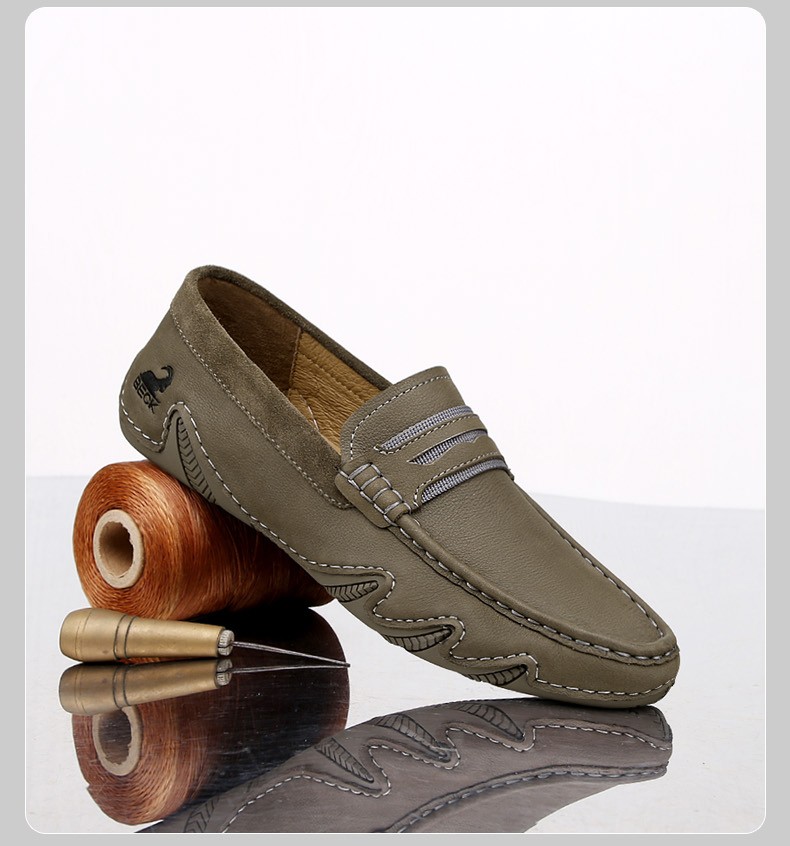 意大利意大利公羊男鞋2022夏季新款潮鞋男士休闲鞋男潮流男豆豆鞋时尚