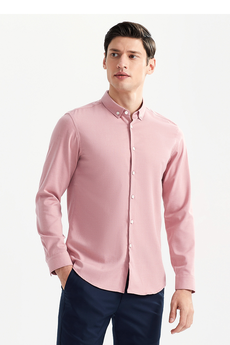 柒牌官方男装2020春季新款长袖衬衫男商务休闲翻领男士衬衣7牌官网