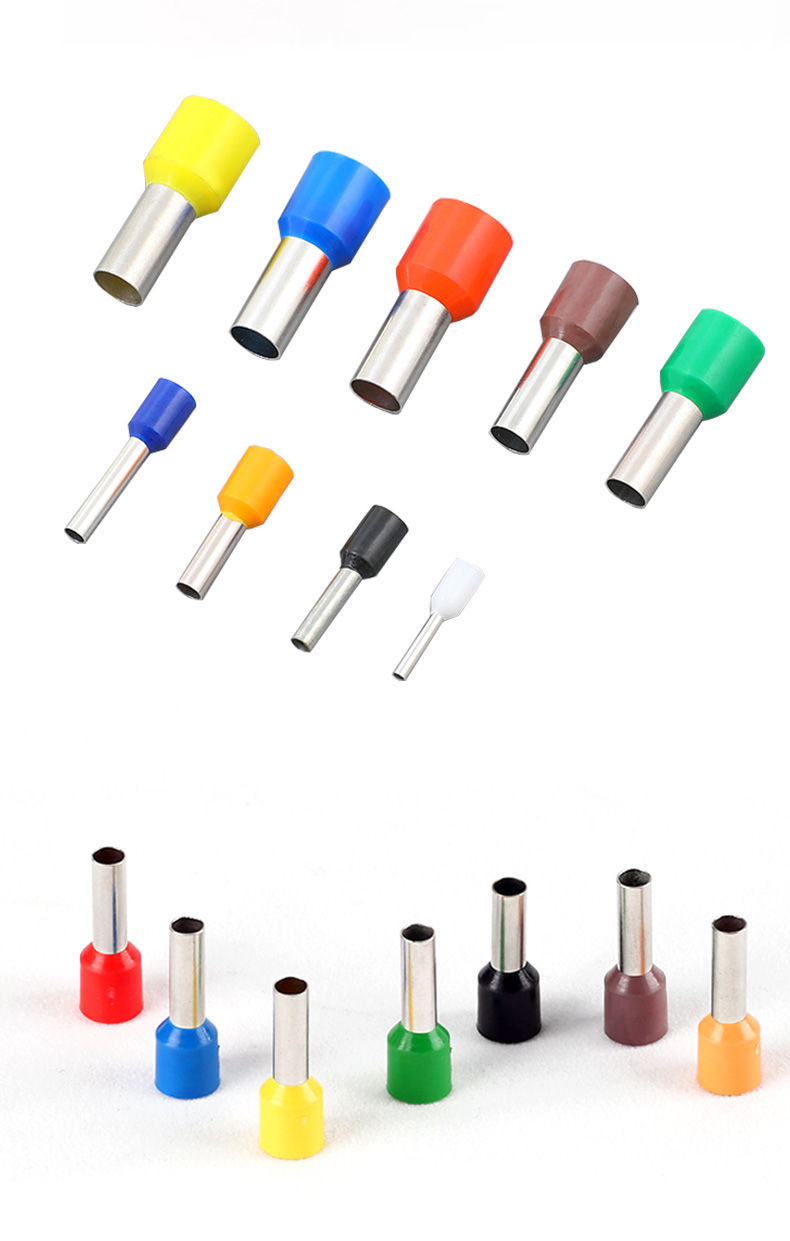ve管型端子针型冷压接线预绝缘端子ve050810081508线耳黄铜插针定制