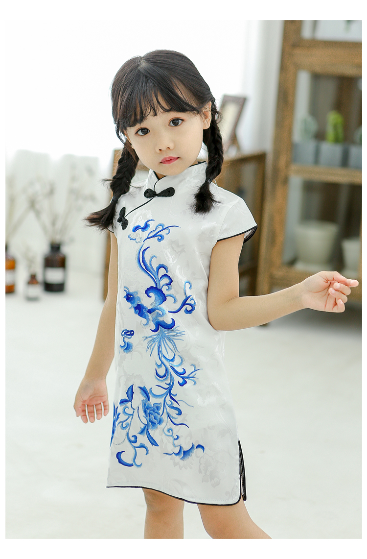 新品同款迪士尼儿童旗袍2020新款夏女童公主旗袍裙中国风小女孩中式