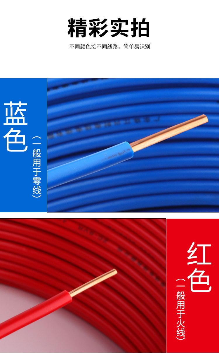 电线15国标4平方电线家用25610单股阻燃纯铜芯家装bv硬线