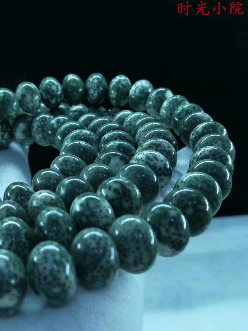 毕业级星月菩提子手串108颗毕业级绿皮原生态阴皮星月菩提子108颗佛珠