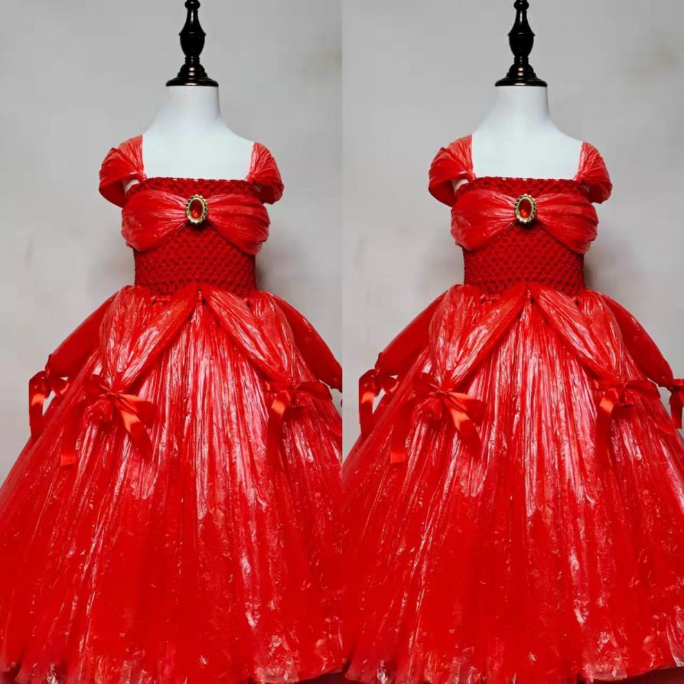 果愉女孩环保时装秀服装diy材料包半成品制作亲子儿童时装秀走秀衣服