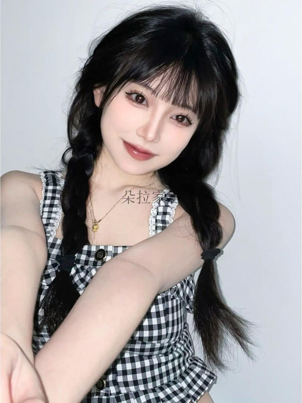 假发双马尾麻花辫子中长粗拳击辫辫子甜美减龄仿真辫子网红自然黑1对