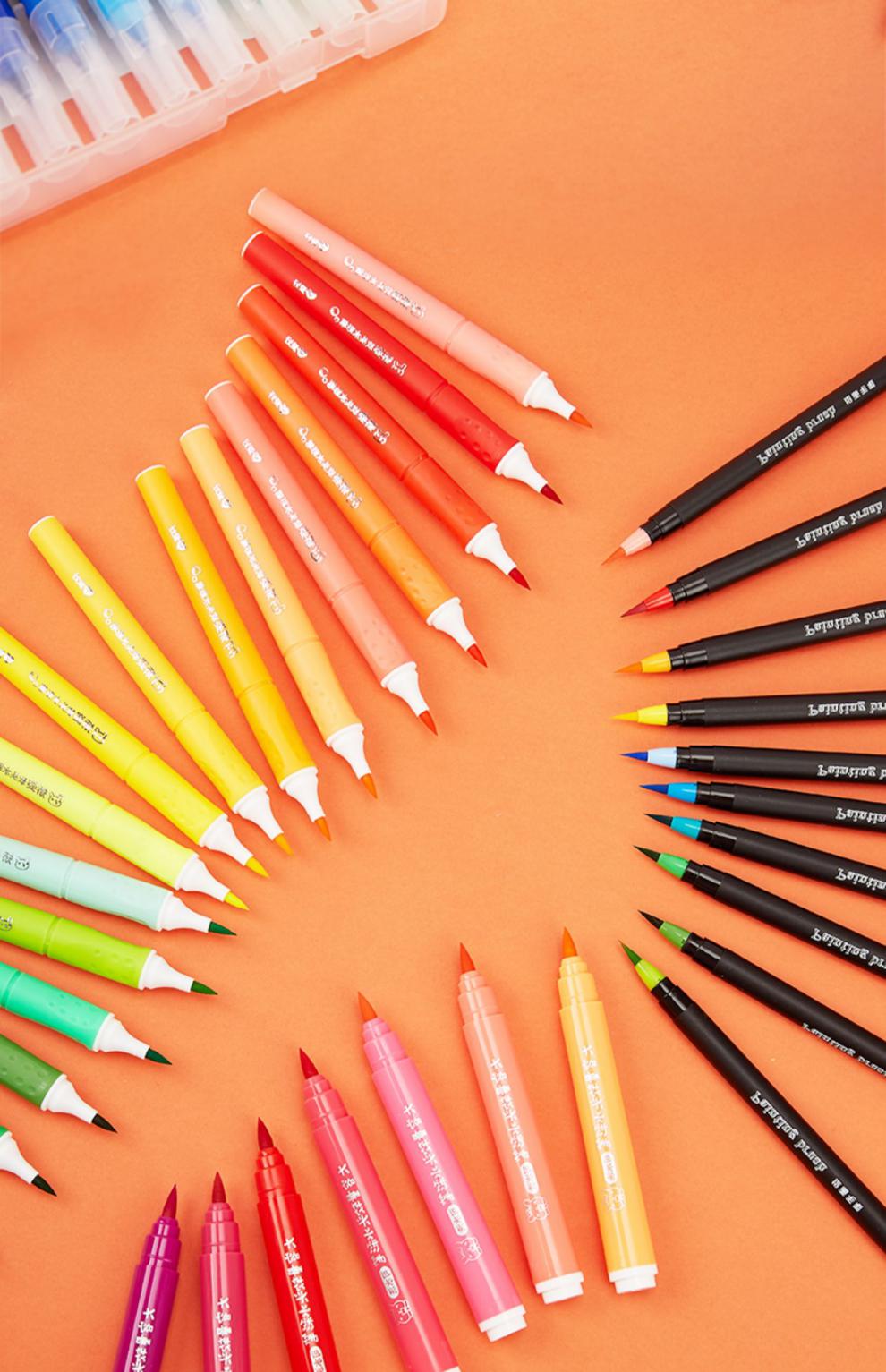 园小学生宝宝用48色36色24色可水洗彩色笔水彩画画笔软笔头安全水洗美