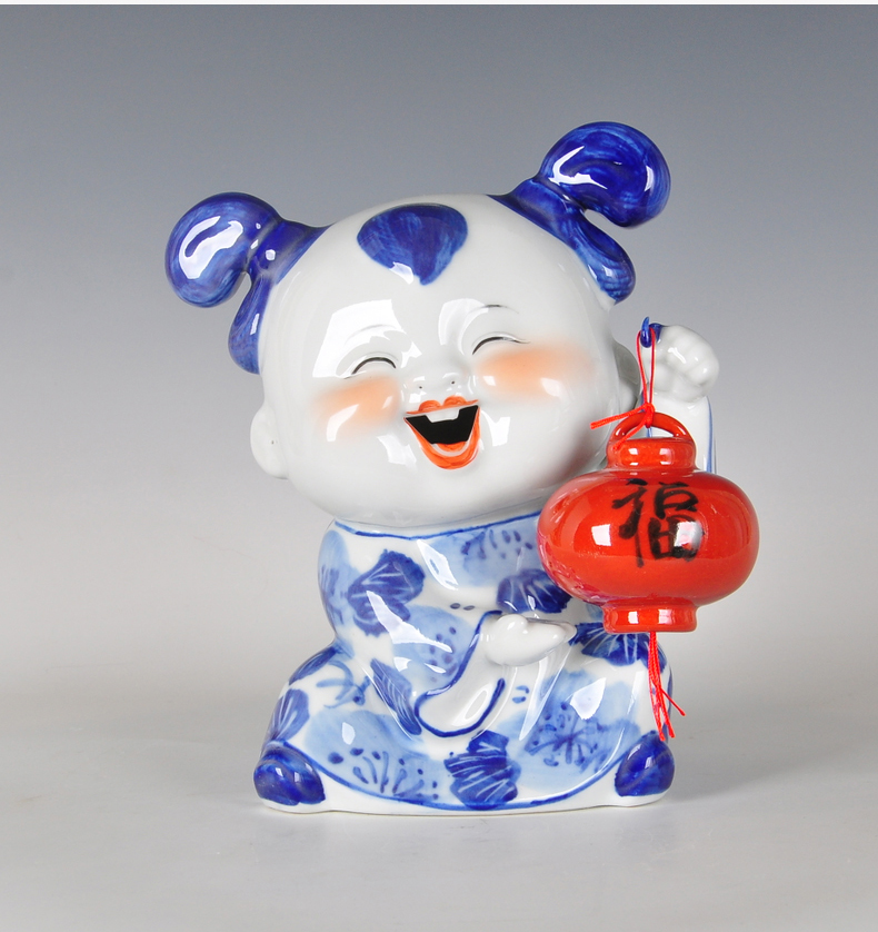 景德镇陶瓷娃娃工艺品摆件福娃娃家居客厅装饰雕塑瓷摆设开业礼品吉祥