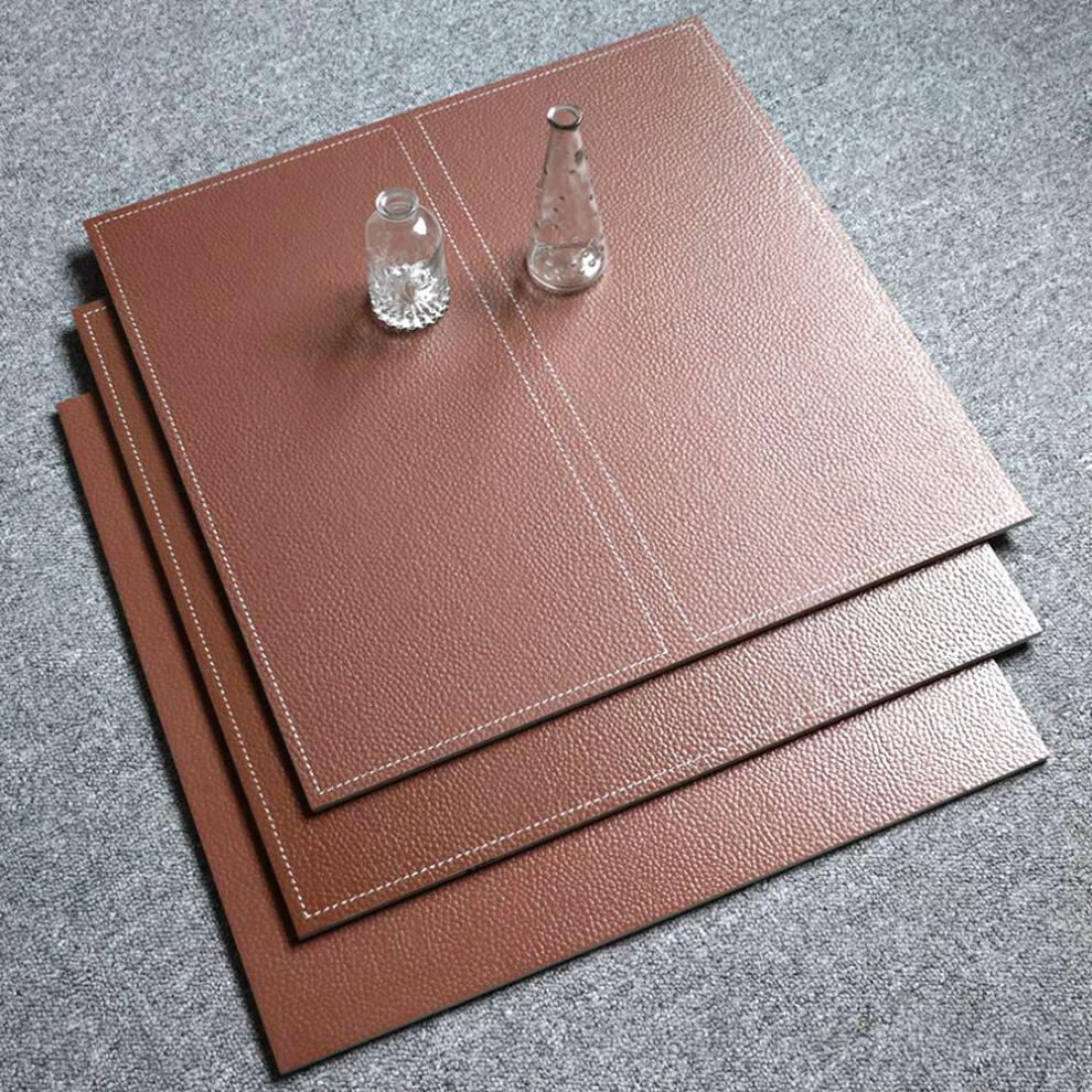 格鲁德仿皮纹客厅卧室防滑地砖600x600仿古砖300x600皮革瓷砖卫生间