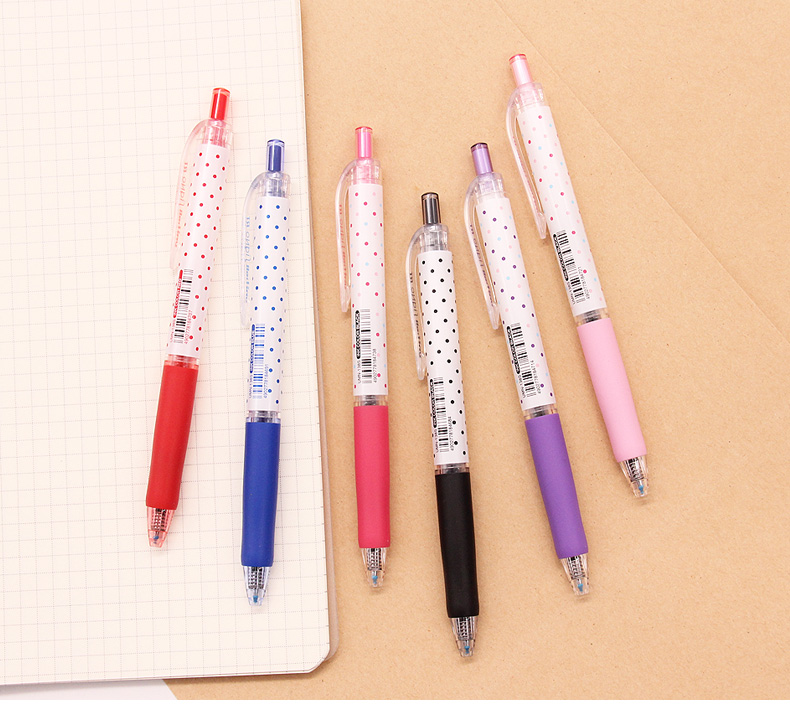 三菱中性笔波点 日本uni三菱中性笔限定波点笔按动黑笔0.