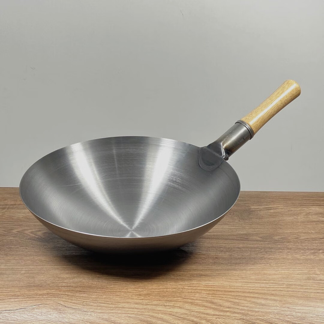 寄真饭店厨师专用铁锅老式家用炒锅煤气灶炒菜锅不粘锅无涂层超轻薄轻