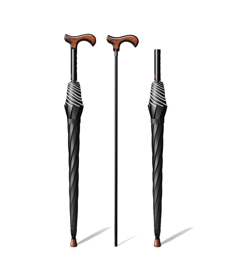 君吻拐杖伞拐杖伞老人雨伞遮阳伞晴雨两用加固风长柄雨伞爷爷奶奶礼物