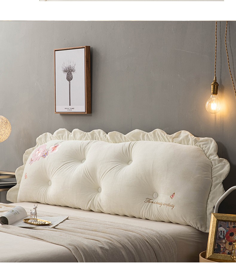 炫丰网红凤床头靠垫软包大靠背垫榻榻米公主可爱床上靠枕可拆洗粉色1