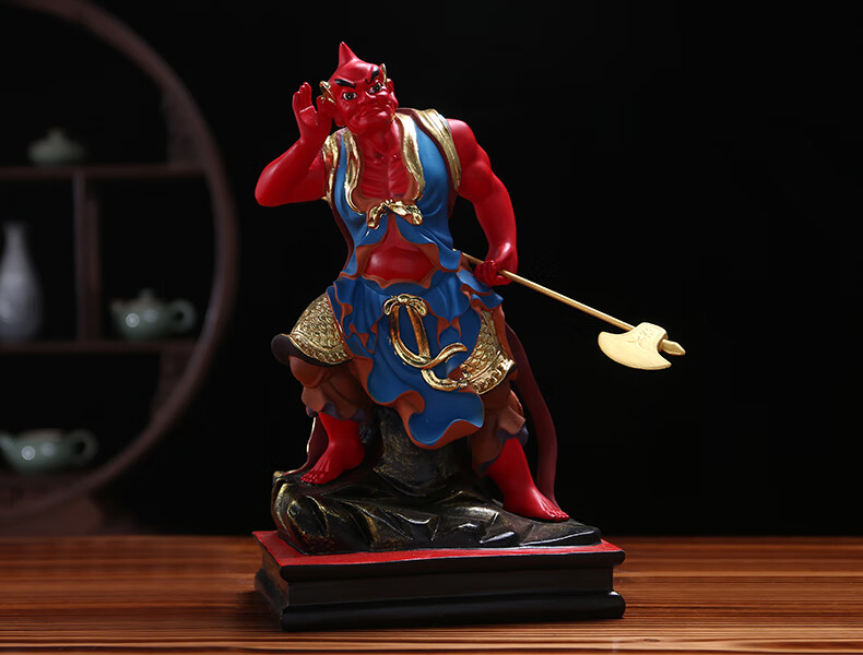 千里眼顺风耳神像供奉家用摆件华光大帝护法佛像摆设 12英寸【高30*长