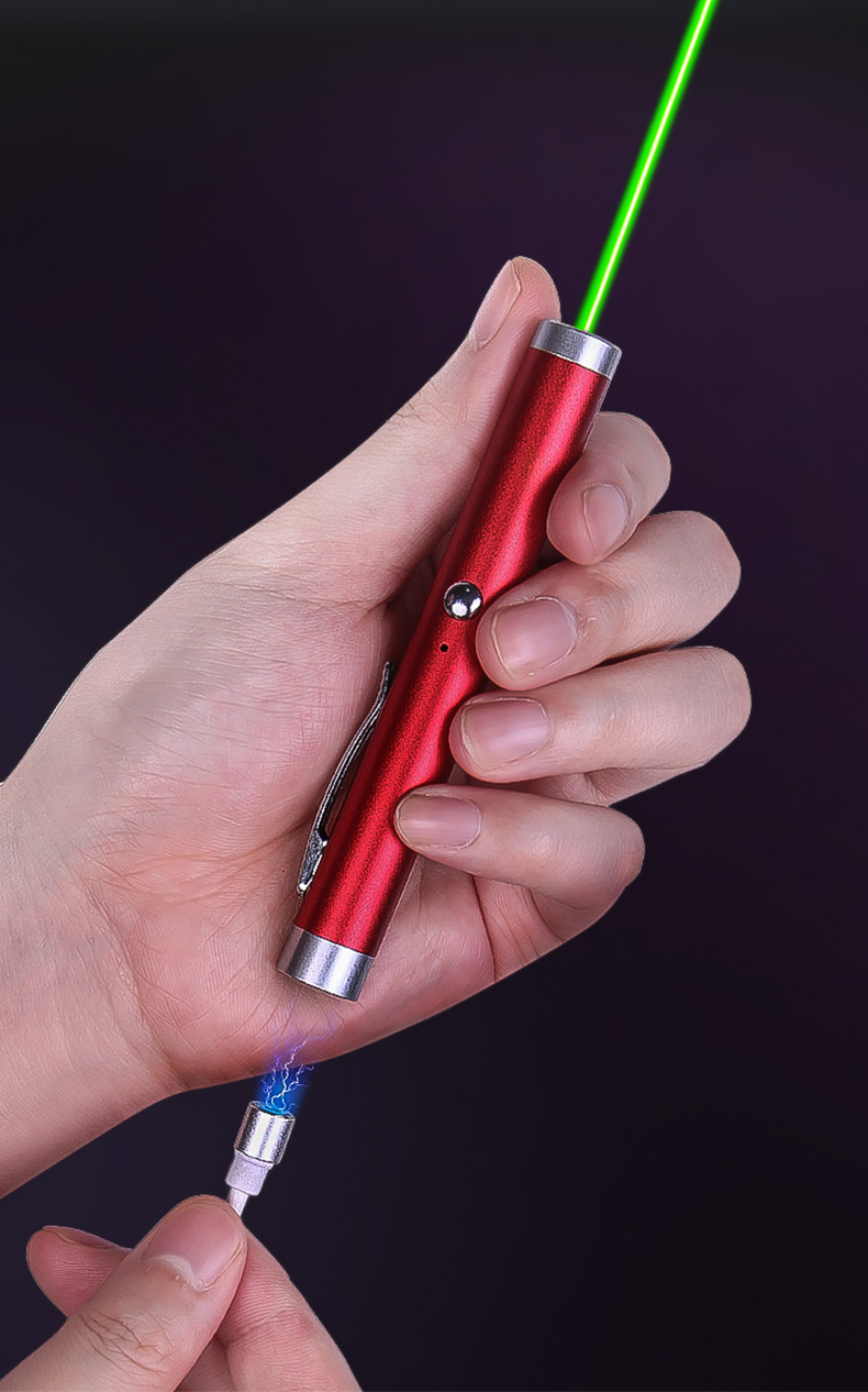 黑科磁吸充电售楼工程驾校笔激光灯绿光红光激光笔手电筒强光充电远射