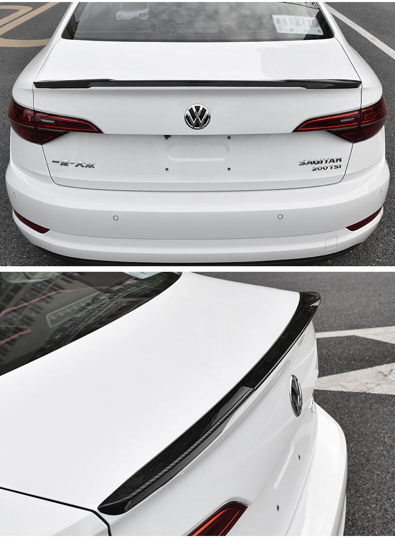 适用于1921款新速腾尾翼改装定风翼免打孔碳纤纹尾翼gli装饰 刀锋款