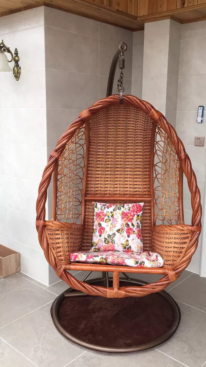 大扭藤真藤椅吊篮悠闲藤木编织吊椅阳台室内庭院摇椅秋千度假心型大扭