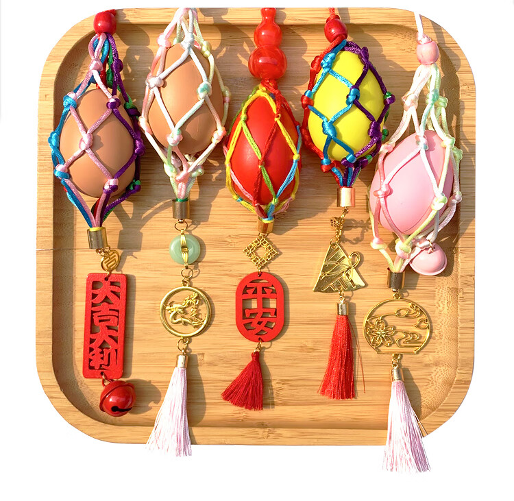 端午节蛋兜立夏幼儿园儿童蛋兜端午节五彩鸡蛋鸭蛋挂脖蛋网蛋袋手工