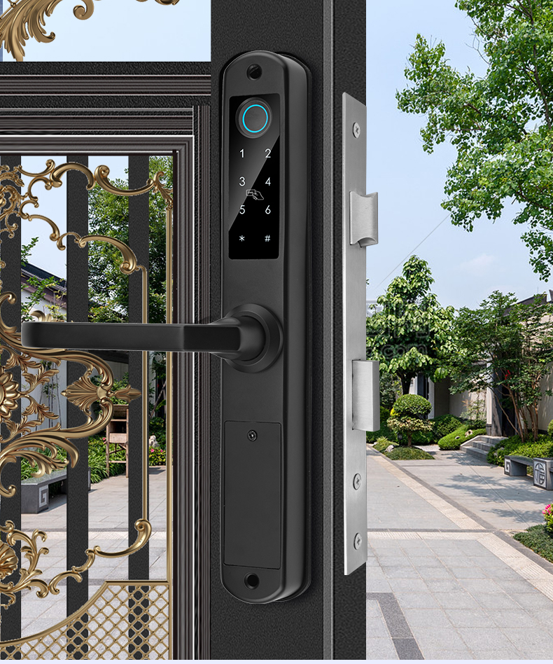 华为huawei智选通用断桥铝双面指纹密码锁花园庭院门铁艺门锁户外大门