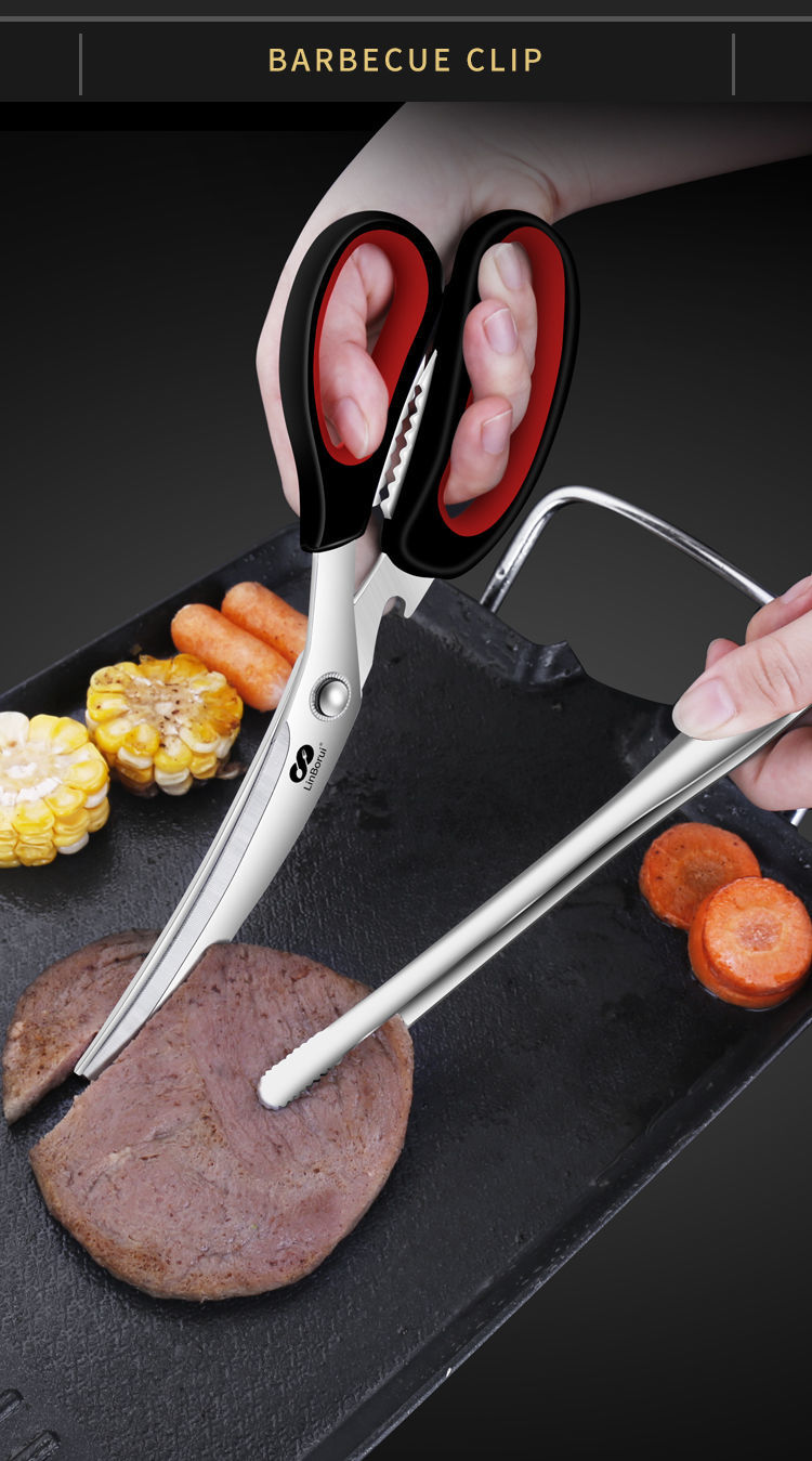 轻奢新款牛排夹304不锈钢烧烤夹韩式烤肉夹剪品夹家用烤牛排夹子烧烤