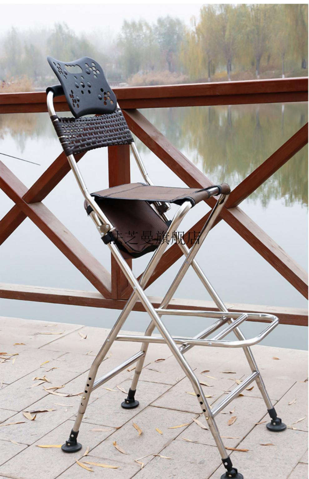 2022新款便携筏钓椅不锈钢桥钓椅可折叠多功能便携筏钓鱼椅子加厚桥上