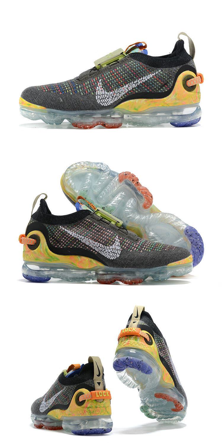 airvapormax2020fk飞线彩虹编织大气垫透气男鞋子运动 21全黑 44