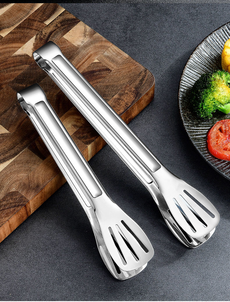 304不锈钢食品夹子面包烧烤牛排夹菜烤肉馒头食物夹厨房家用防烫12寸