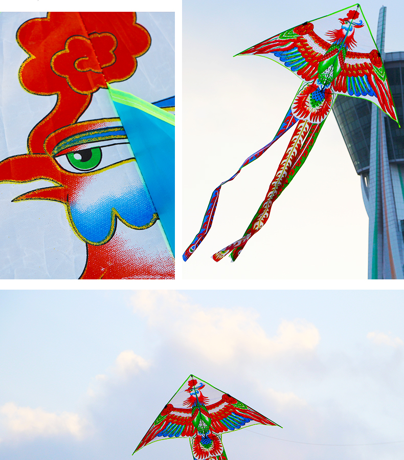 风筝大型成人 龙立体超大凤凰抗大风巨型超大长尾老鹰情人节礼物 烫金