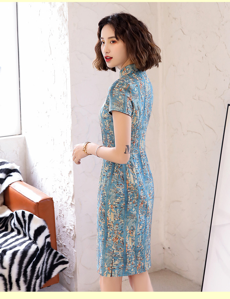 改良版旗袍裙女生2020季亚麻改良旗袍老上海风新式复古文艺优雅连衣裙