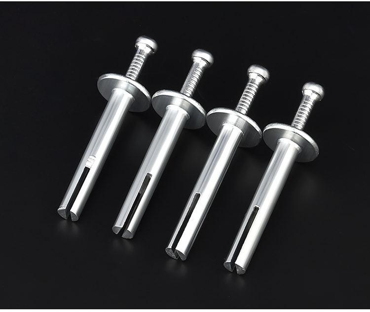 膨胀螺丝美式大头膨胀螺栓打入式敲击快速钉 防盗门窗固定膨胀钉 6*