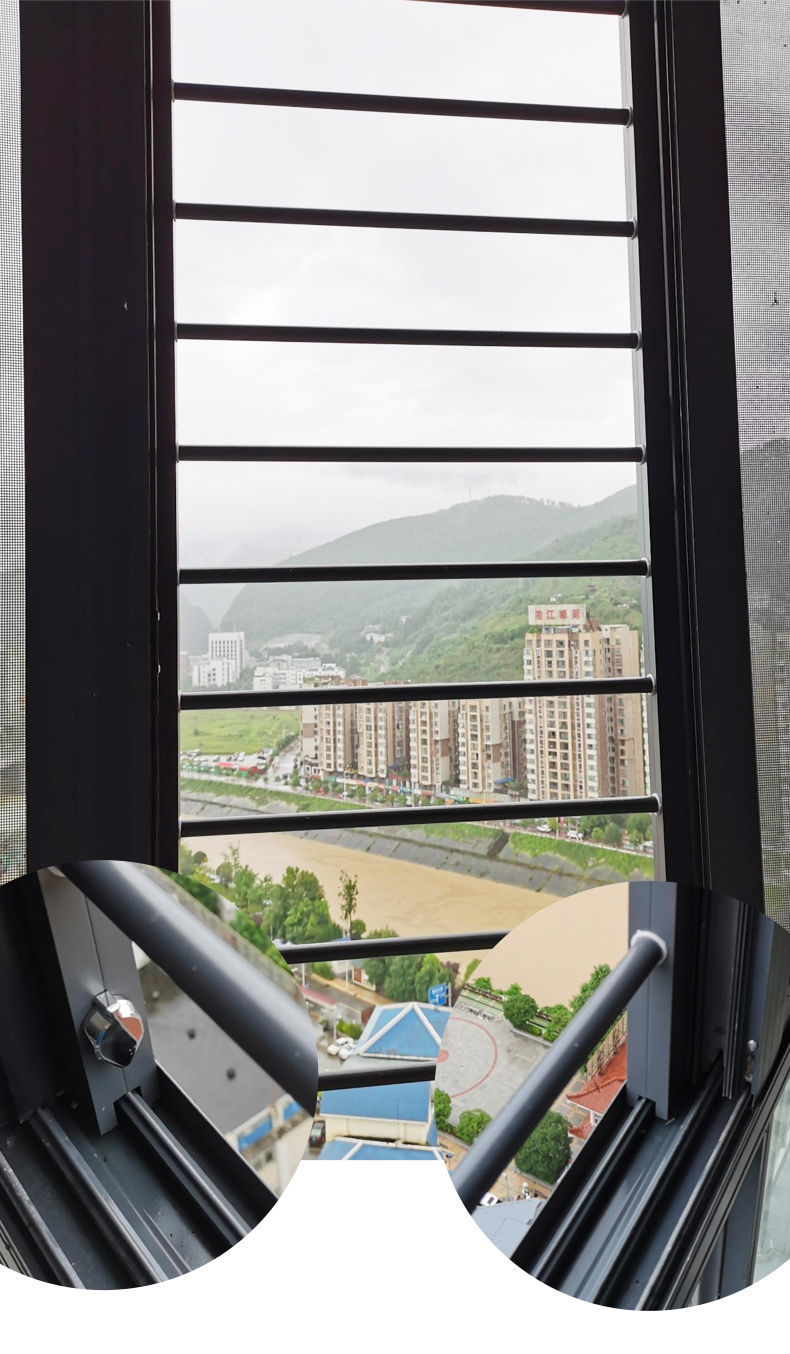 窗户防护网防盗窗防护栏高层平开窗落地飘窗免打孔自装安全防护栏
