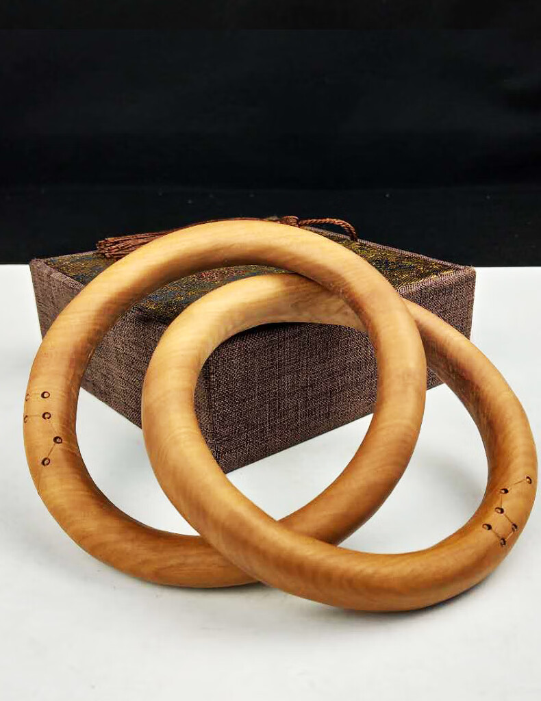 绚慕专柜乾坤阴阳镯把件手镯桃木老料手工乾坤圈阴阳环七星阴阳圈sn