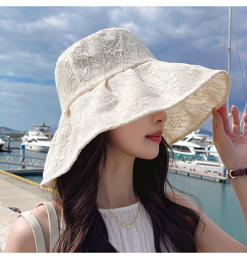 大头圆脸适合的女帽子大头围女士遮阳帽大号女生夏季戴的渔夫帽防太阳