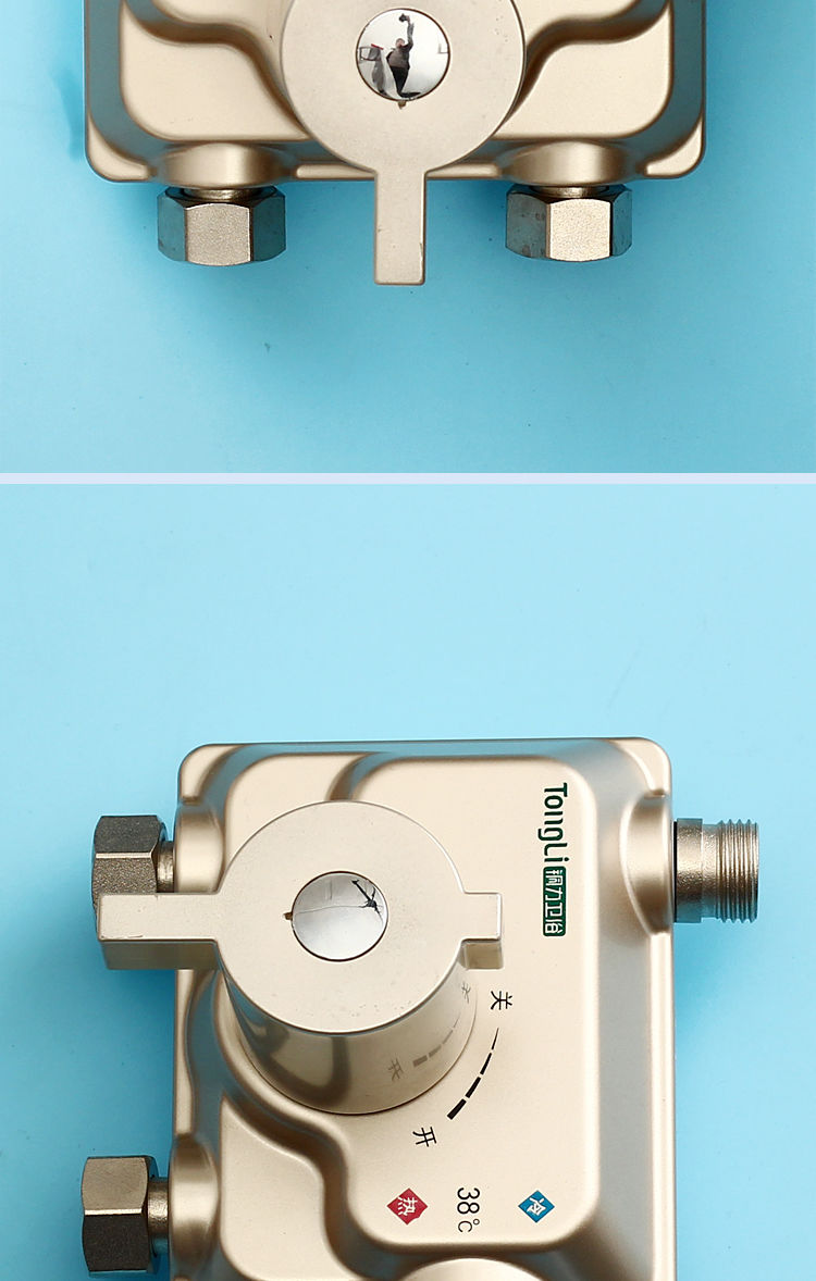 明装恒温混水阀太阳能调温开关带上水冷热龙头淋浴花洒自动调温器加强