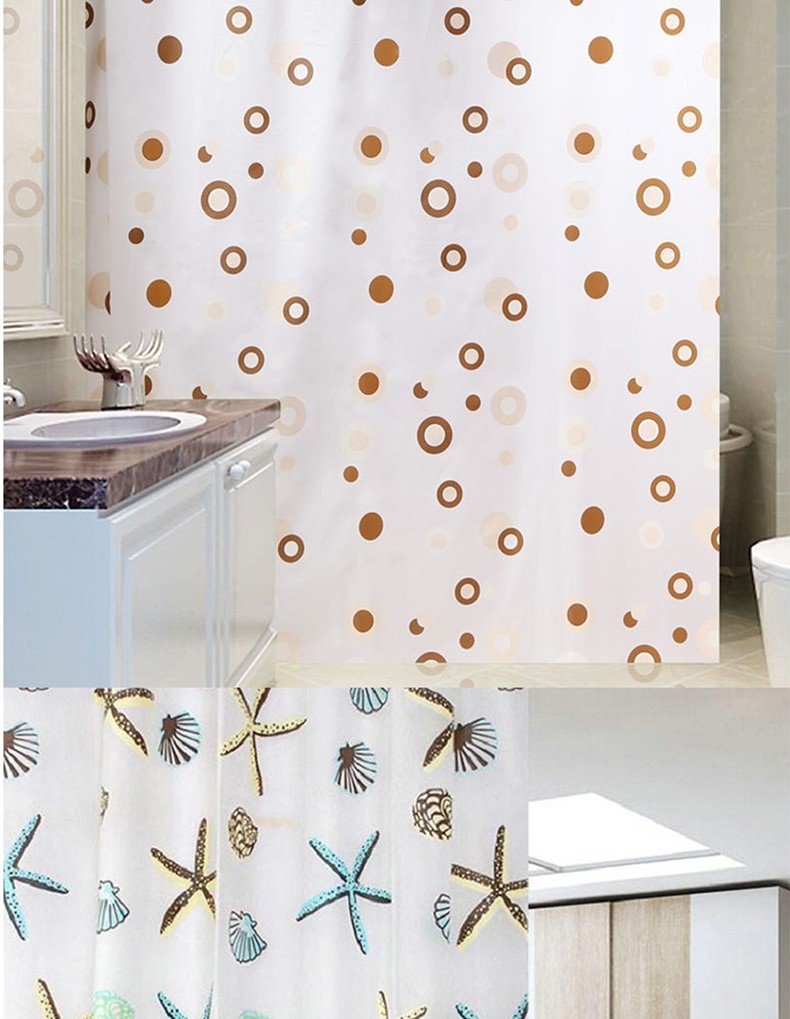 peva加厚浴帘浴室帘布防水隔离防霉浴帘窗帘免打孔直杆弧形l型u型通用