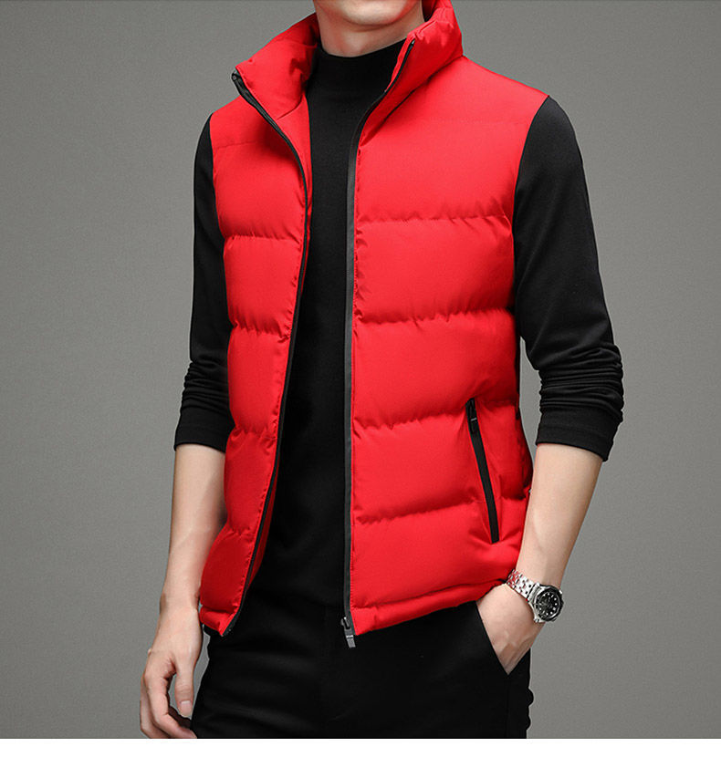 马甲韩版青年修身坎肩保暖背心 红色 m【图片 价格 品牌 报价】-京东