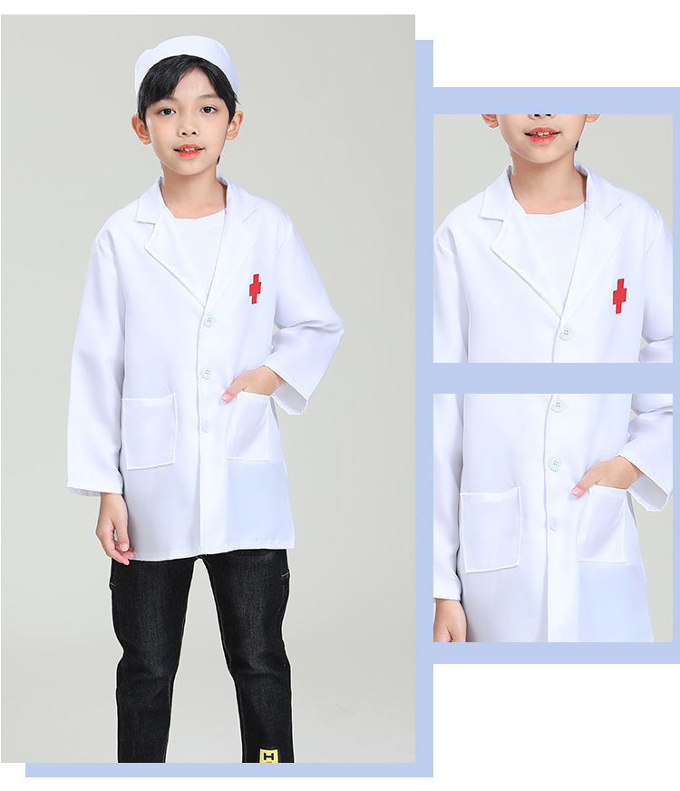 医生服装护士服女孩过家家白大褂表演服幼儿园角色扮演服装医生服100