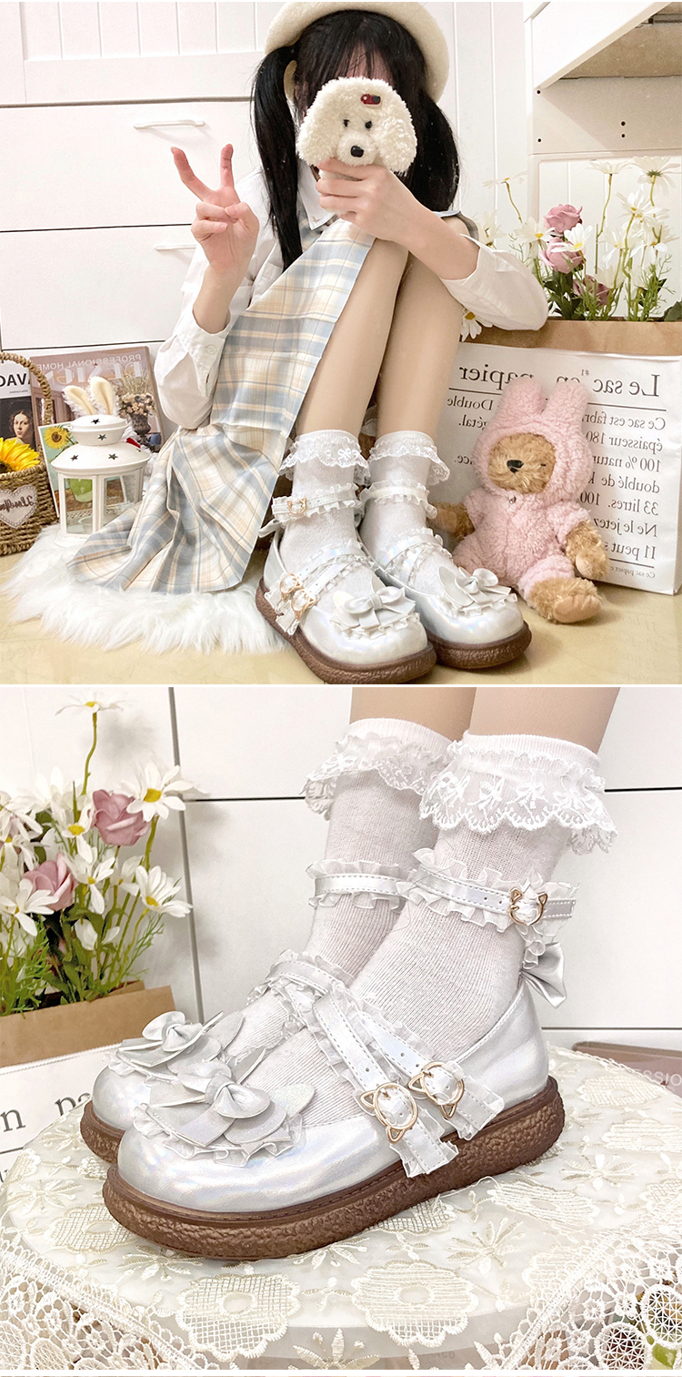 常缕竺 洛丽塔鞋子洛丽塔鞋lolita鞋女洛丽塔单鞋 粉白 白粉鸳鸯色 31