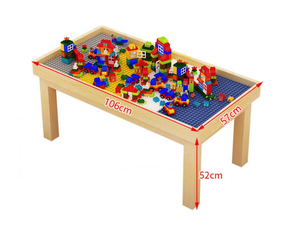 德国(shz)工艺 实木积木桌子儿童多功能玩具桌婴儿宝宝游戏桌画板