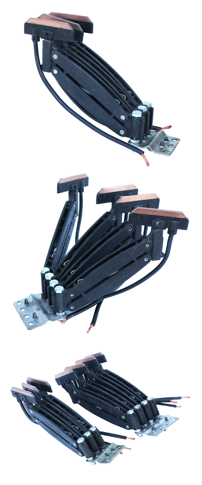 定制无接缝滑触线用集电器三级四级60a无锡无接缝集电器高含铜碳刷