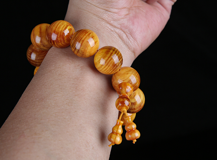 追属印尼血龙木手串全透光沉水手链男冰种老料正宗佛珠手串男清漆款血