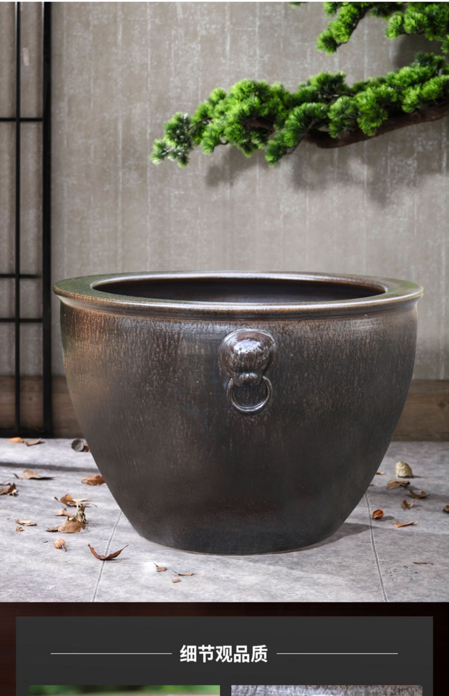 景德镇陶瓷鱼缸荷花缸睡莲盆专用缸室外庭院水缸老式特大号养鱼缸陶缸