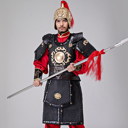 铠甲出租将演出服古代盔甲广告拍摄写真cos古装戏服万圣节士兵铠甲 浅