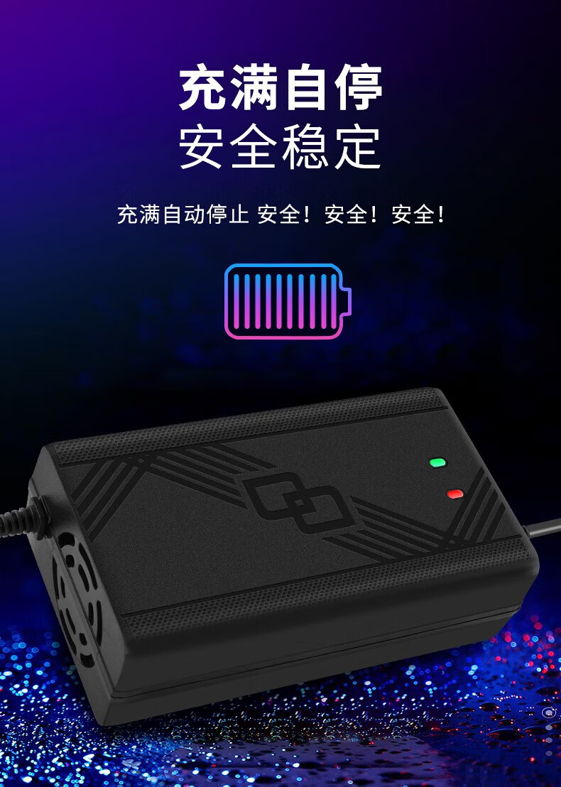 雅迪电动车充电器电瓶车原装48v12a60v20a72三轮快充通用智能 雅迪