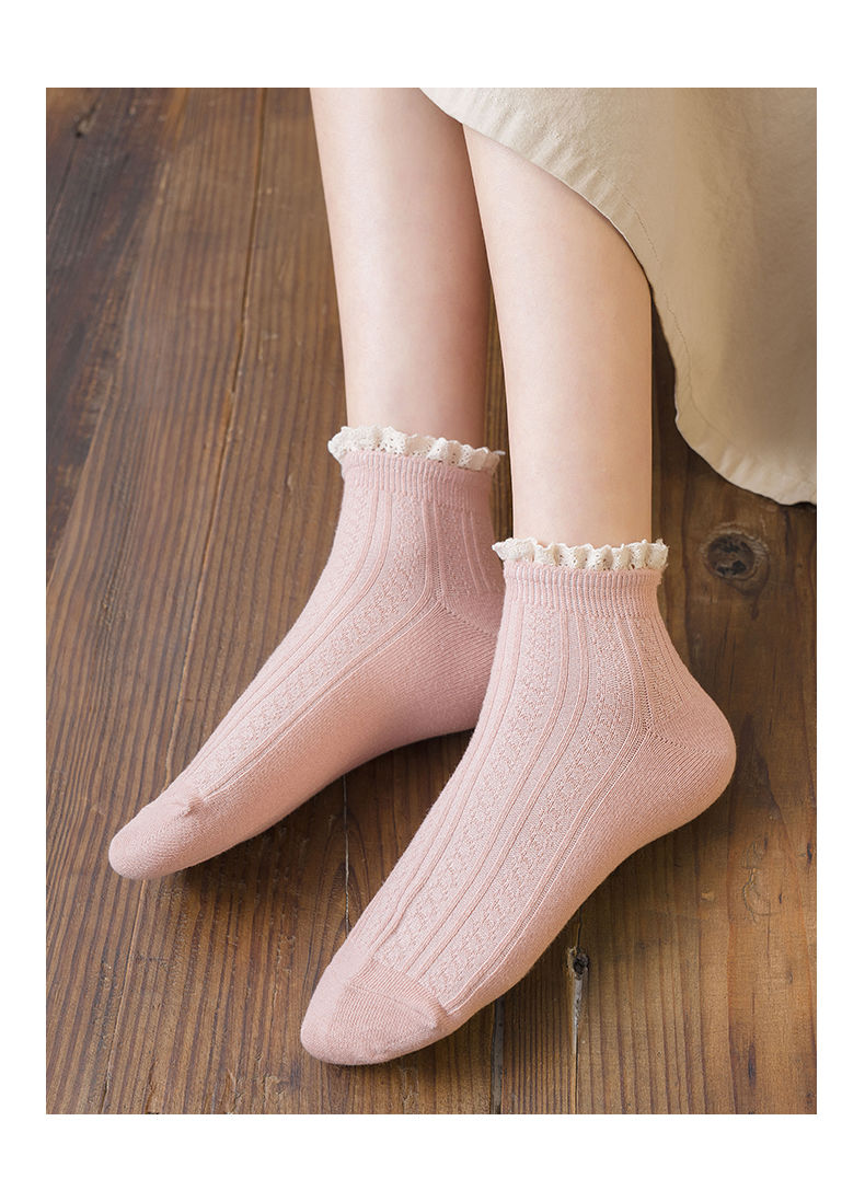 低腰袜子女洛丽塔矮短腰袜子女短袜可爱日系蕾丝花边袜夏季薄款纯棉
