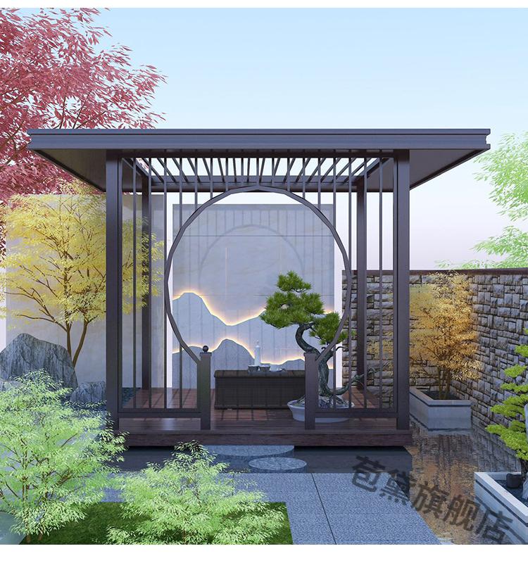 铝合金凉亭户外庭院新中式阳光房别墅花园院子亭子房子室外遮阳棚柱子