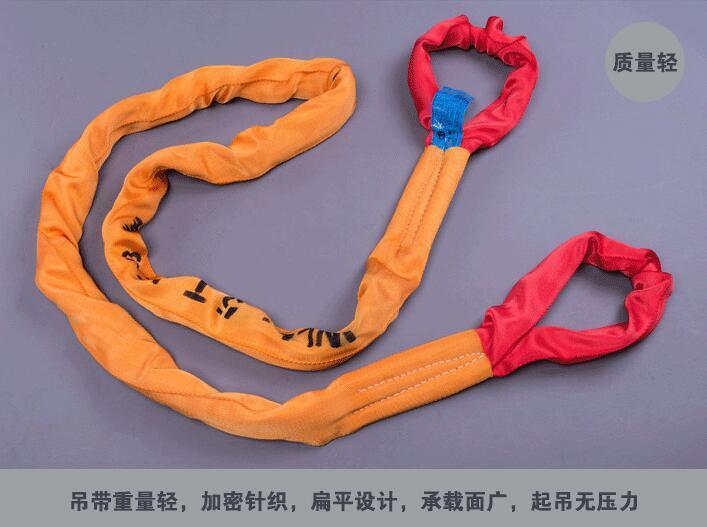 柔性两头扣纤维吊装带软1235米吨mt圆布玻璃绑带定制 1吨1米【图片