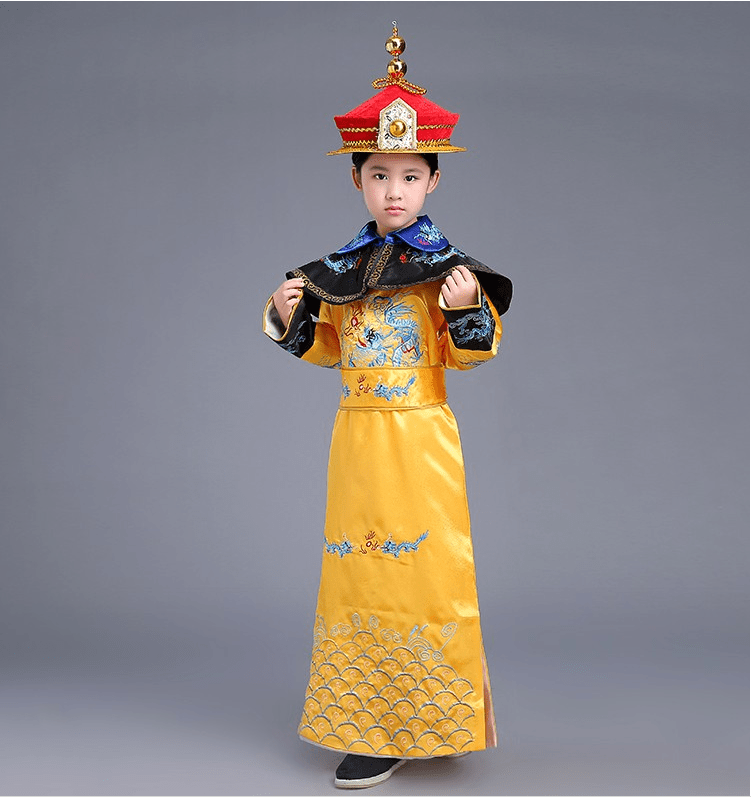 皇上衣服儿童古装皇帝服表演服男童清朝太子小皇帝贝勒爷男孩古代演出